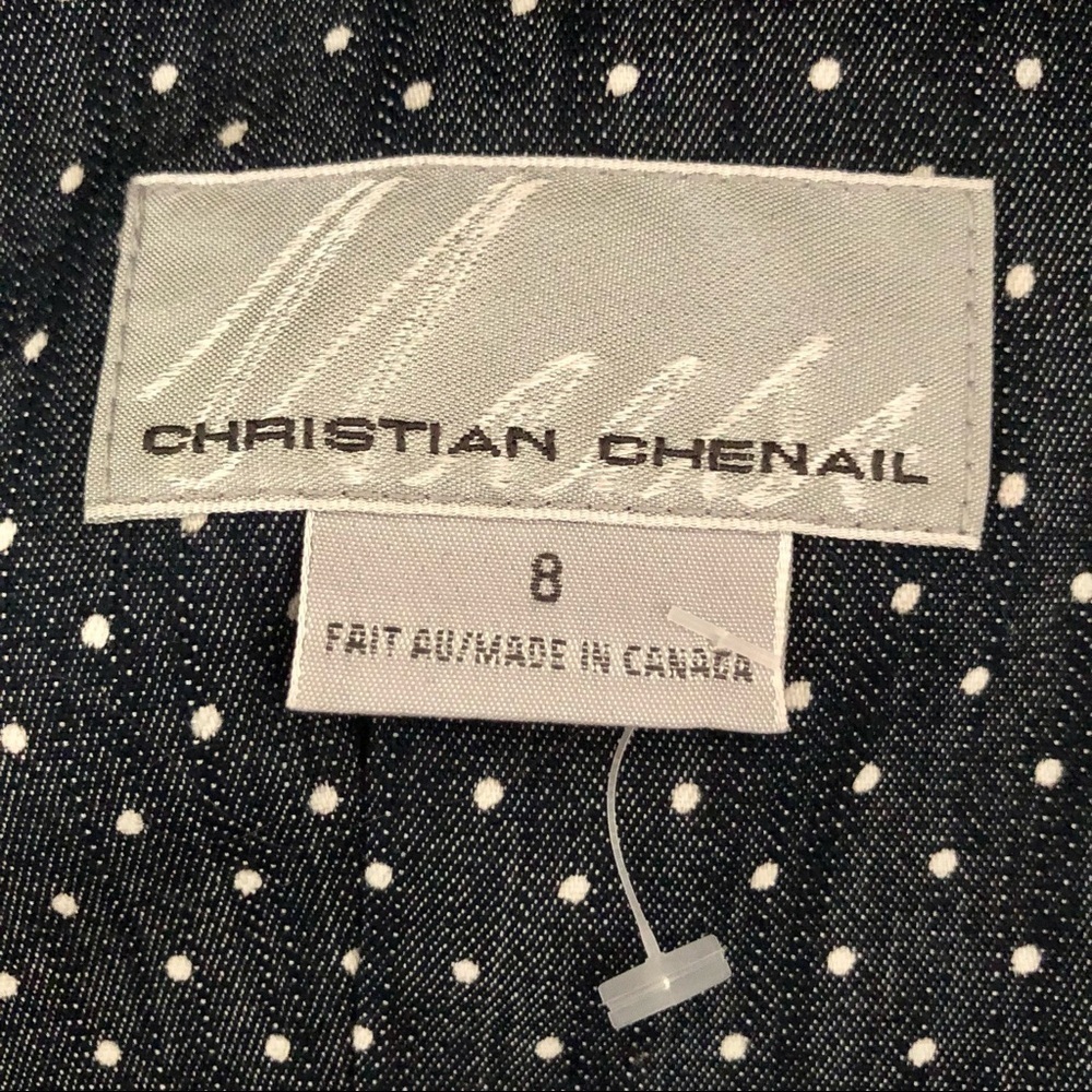 Vintage Christian Chenail Navy Polkadot Dress Size 8 - Picture 5 of 7